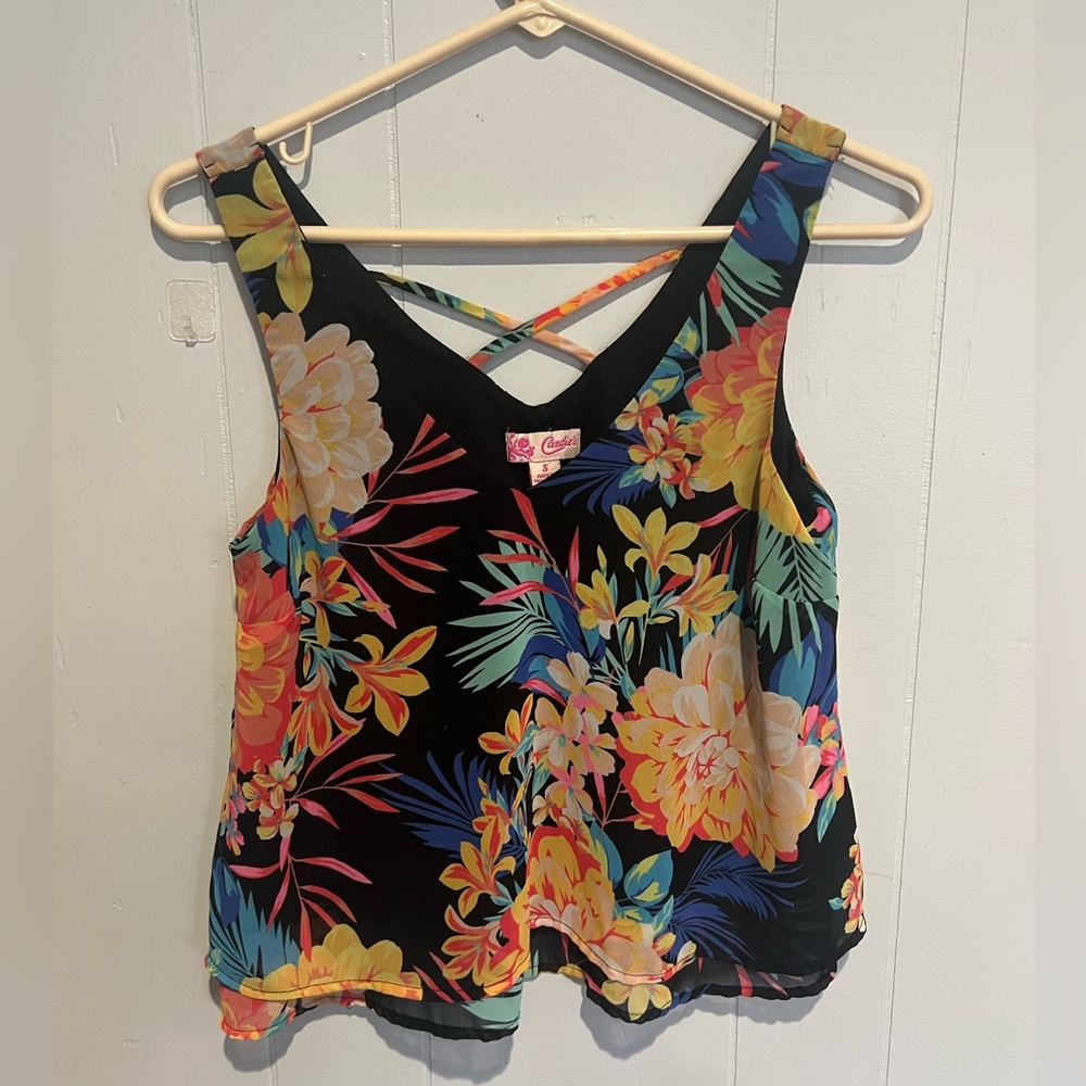 Tropical Print Crop Top